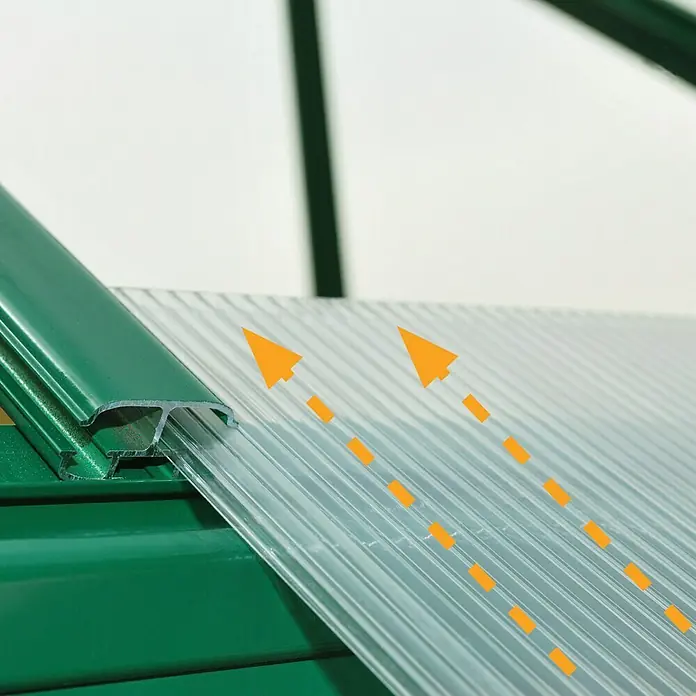 Palram – Canopia Gewächshaus Hybrid - 3,06 x 1,85 x 2,08 m, Polycarbonat, Glasstärke Seitenwände: 0,75 mm, Grün - Anwendungsbeispiel