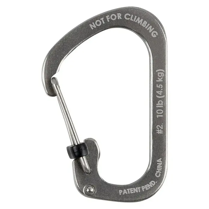 Nite Ize Karabinerhaken Slide Lock - 4,4 x 2,9 cm, Edelstahl, Silber, Zugfestigkeit: 4,5 kg - Rückansicht