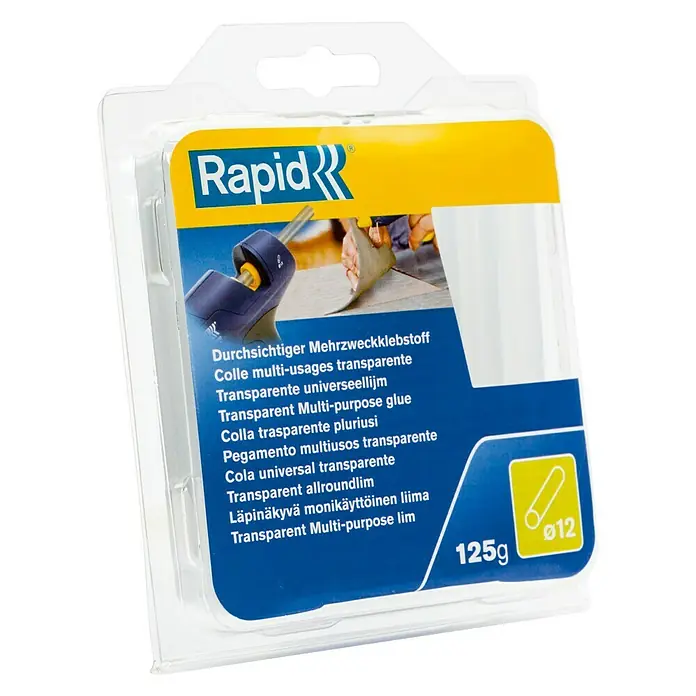 Rapid Klebepatronen - 12 mm, Transparent, 125 g - Linke Seitenansicht