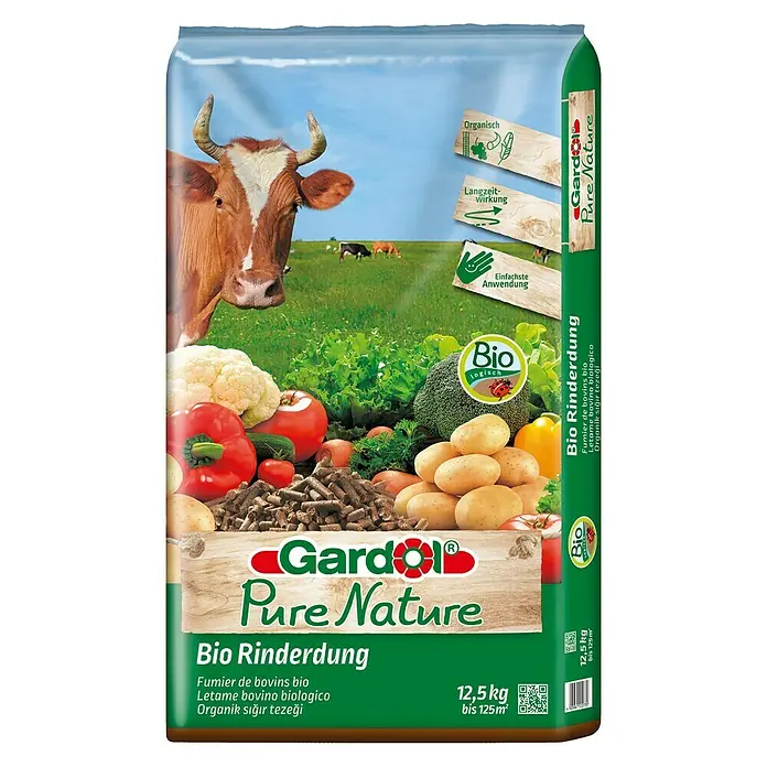 Gardol Pure Nature Bio-Rinderdung - 12,5 kg, Inhalt ausreichend für ca.: 125 m² - Vorderansicht