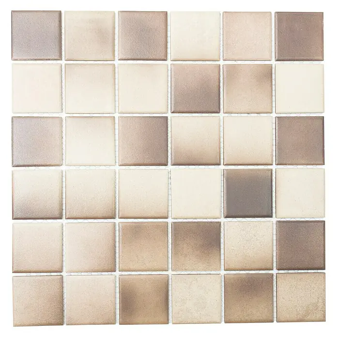 Mosaikfliese Quadrat Mix CD 215 - 30,6 x 30,6 cm, Braun/Beige, Matt - Ansicht von oben