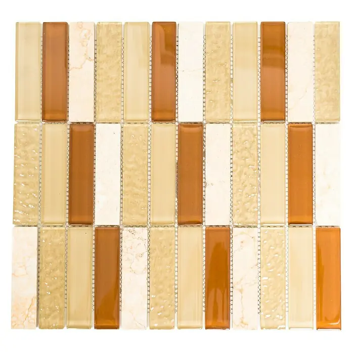Mosaikfliese Crystal Mix XCM MS836 - 32,2 x 30,4 cm, Beige, Glänzend - Ansicht von oben