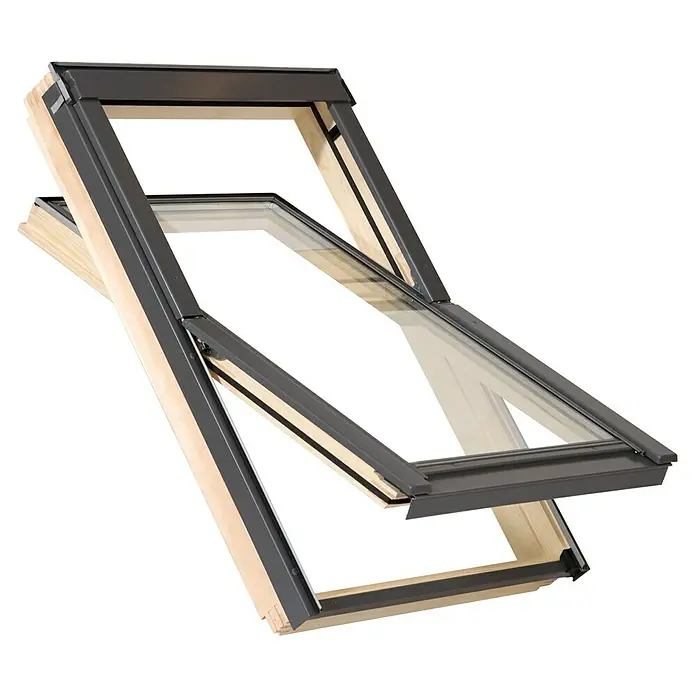 Solid Elements Basic Dachfenster - B x H: 78 mm x 117,8 cm, Holz, Grau/Anthrazit