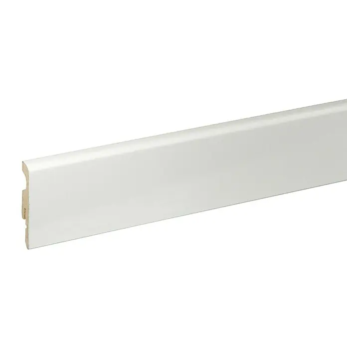 Podna kutna lajsna FU07L - Bijele boje, 2,4 m x 10 mm x 58 mm, Lakirano - Detaljan prikaz