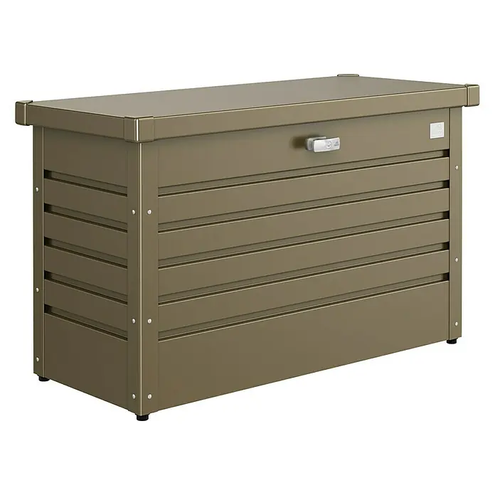 Biohort Garten-Aufbewahrungsbox FreizeitBox 100 - L x B x H: 101 x 46 x 61 cm, Bronze-Metallic, Stahl - Vorderansicht
