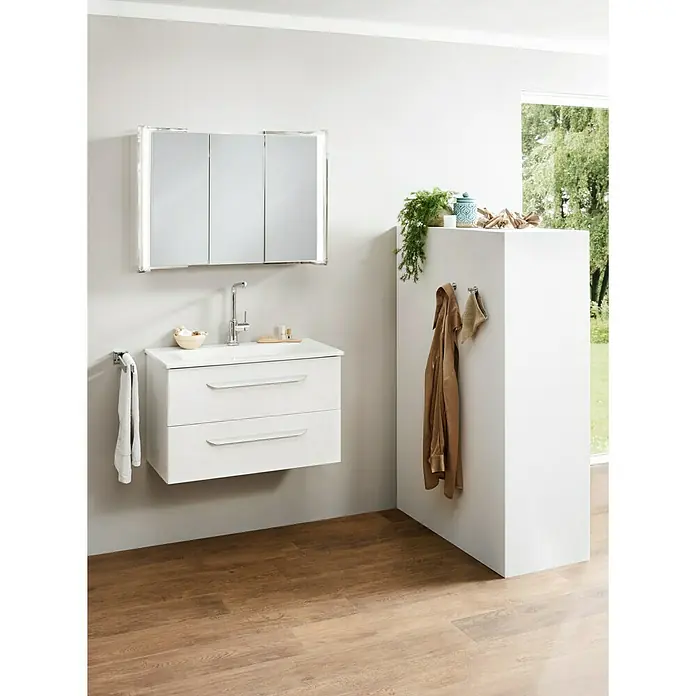 Camargue LED-Spiegelschrank Flexilight - B x H: 92,3 x 65 cm, Mit Beleuchtung, Spanplatte, Weiß - Stimmungsaufnahme