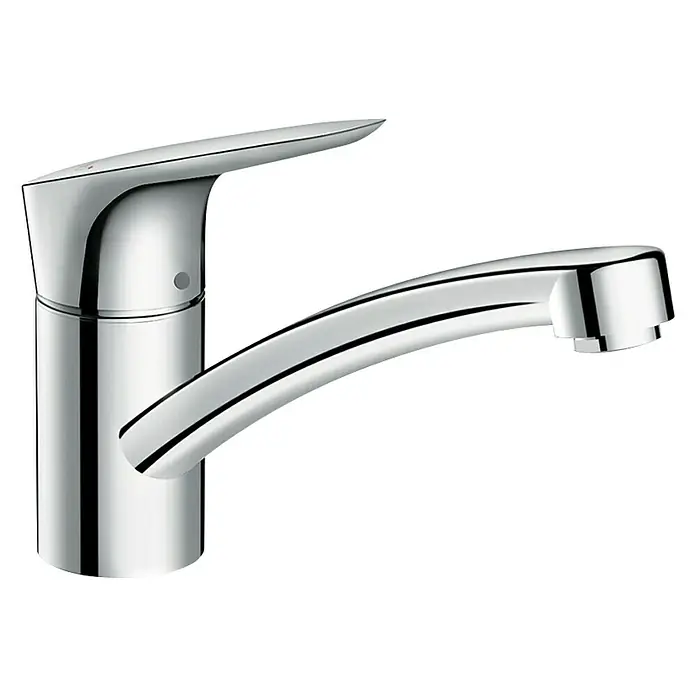 Hansgrohe Spültischarmatur Logis 120 - Chrom, Glänzend, Hoher Auslauf - Rechte Seitenansicht