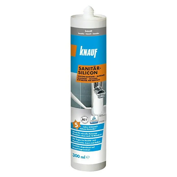Knauf Sanitär-Silikon - Basalt, 300 ml - Vorderansicht