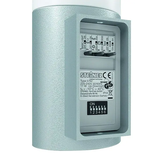 Steinel LED sensor buitenlamp L 900 Uplight - 7 W, l x b x h: 19,5 x 8 x 8,5 cm, Zilver, Warm wit - Achteraanzicht