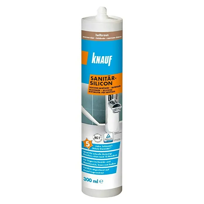 Knauf Sanitär-Silikon - Hellbraun, 300 ml - Vorderansicht