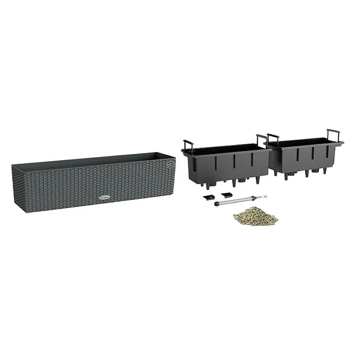 Lechuza Cottage Balkonkasten Balconera - Max. Außenlänge: 80 cm, Granit - Detailaufnahme