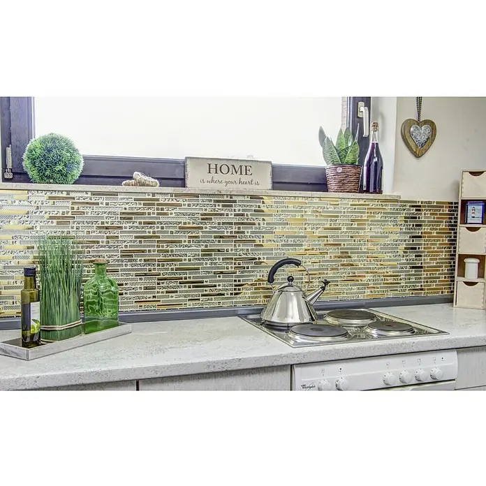 Mosaikfliese Crystal Mix XCM GV918 - 29,8 x 33,8 cm, Gold, Glänzend - Anwendungsbeispiel