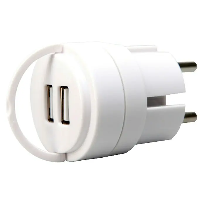 Voltomat USB-Netzwerkadapter - 1 x Schukostecker (Typ F), Kunststoff - Linke Seitenansicht