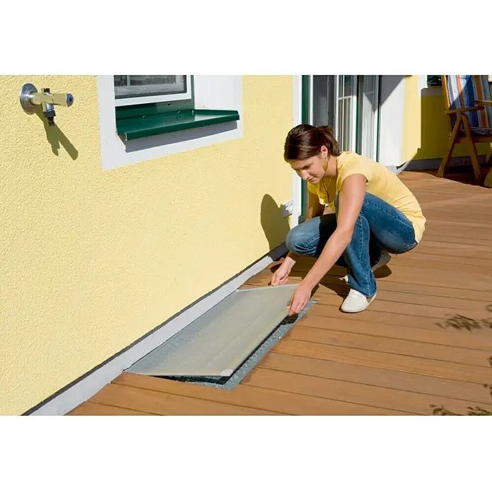 Windhager Lichtschachtabdeckung Komplettset Alu - 106 x 44 cm, Aluminium
