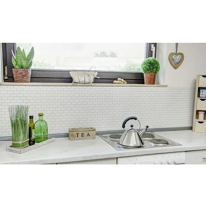 Mosaikfliese Brick Artifical XCM ASMB1 - 30 x 30 cm, Weiß, Glänzend - Stimmungsaufnahme