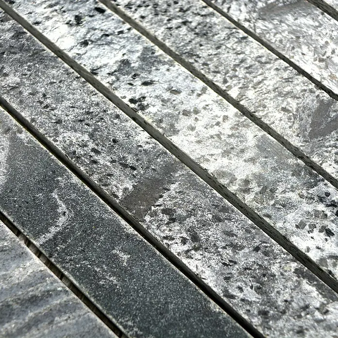 Mosaikfliese Stäbchen XMI 116 - 30,5 x 32,5 cm, Silbergrau, Matt