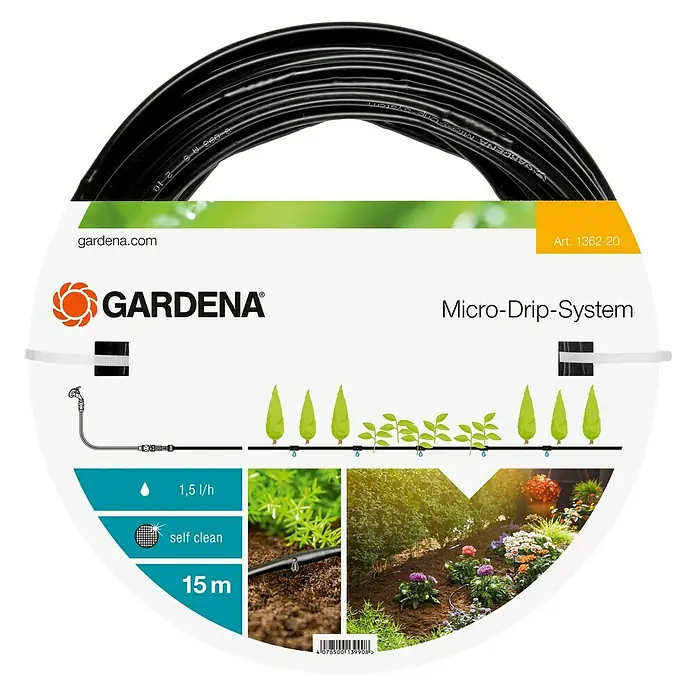 Gardena Micro-Drip Set za podzemno navodnjavanje - Prikladno za: Navodnjavanje po rubovima, Područje uporabe: Na otvorenom, Duljina: 15 m - Pogled sprijeda