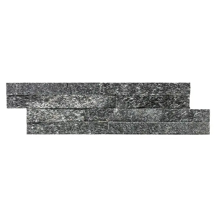 Pločice od ukrasnog kamena Quarzit Black Z-Shape - 10 x 40 cm, Crne boje, Izgled kamena