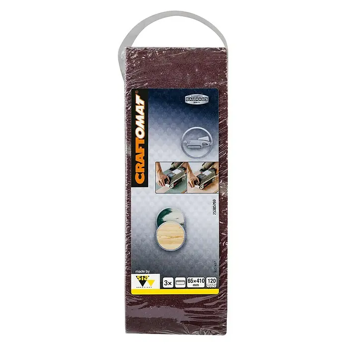 Craftomat Brusni remen BFWP - D x Š: 410 x 65 mm, Granulacija: 120, 3 Kom. - Pogled sprijeda