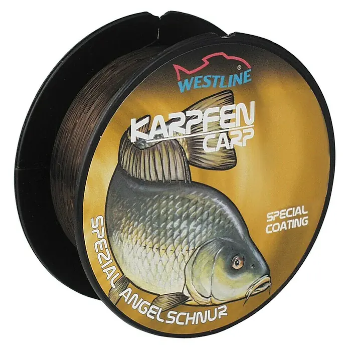 Westline Zielfischschnur - Karpfen, Ø x L: 0,3 mm x 400 m, Tragkraft: 5,8 kg, Farbe: Dunkelbraun - Vorderansicht