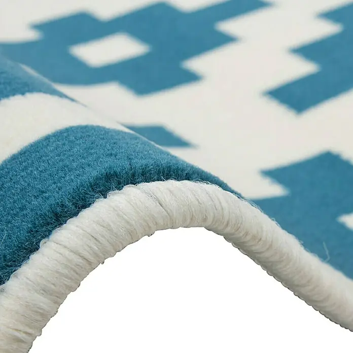 Kayoom Teppich Stella - Elfenbein/Türkis, L x B: 230 x 160 cm, 100 % Polypropylen - Detailaufnahme