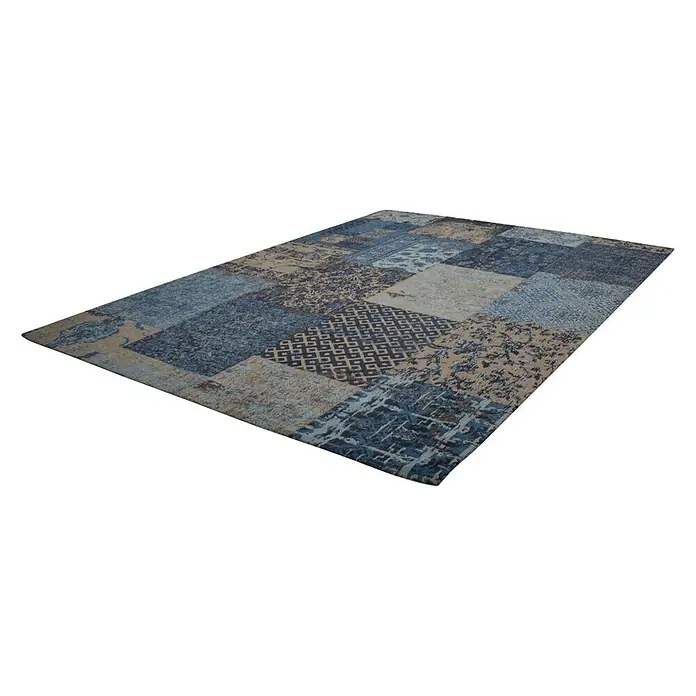 Kayoom Teppich Jacquard - Blau, L x B: 170 x 120 cm, 100 % Baumwolle - Ansicht von oben