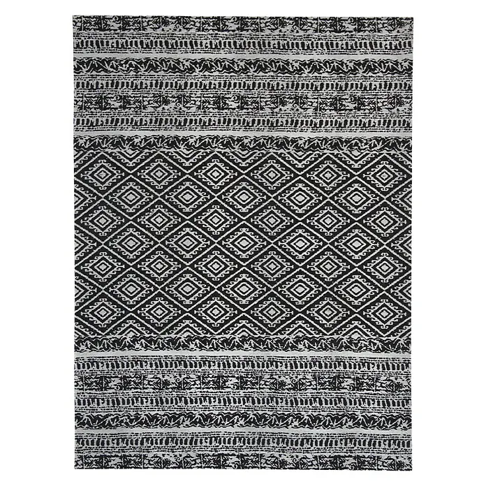 Kayoom Teppich Sunny 100 - Schwarz, L x B: 230 x 160 cm, 100% Polyester - Vorderansicht