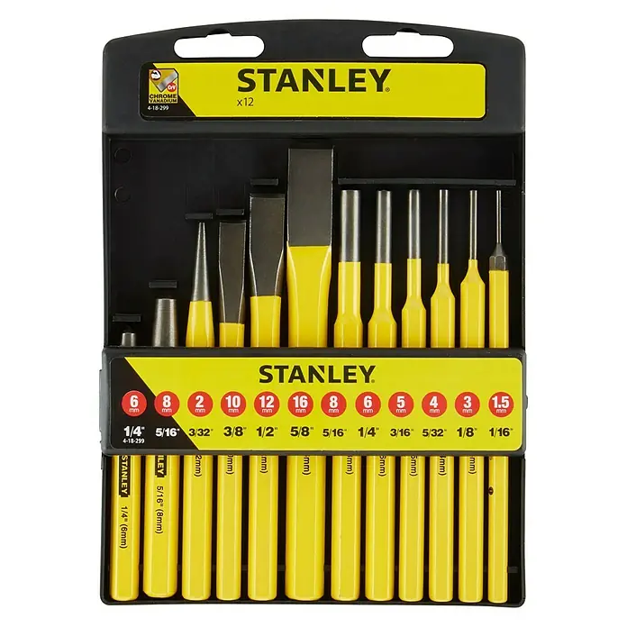 Stanley Juego de herramientas de percusión punzones y botadores - 12 pzs.