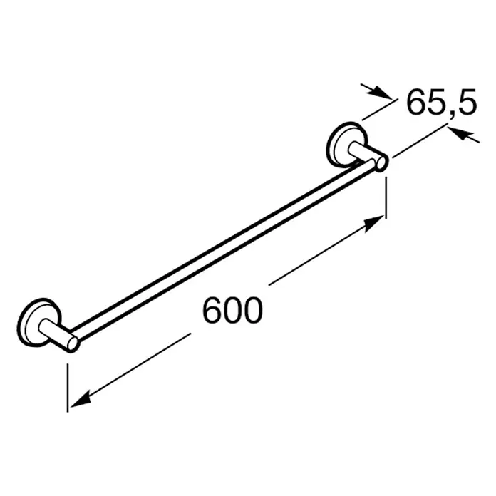 Roca Twin Toallero - Ancho: 60 cm, Atornillado, Brillante