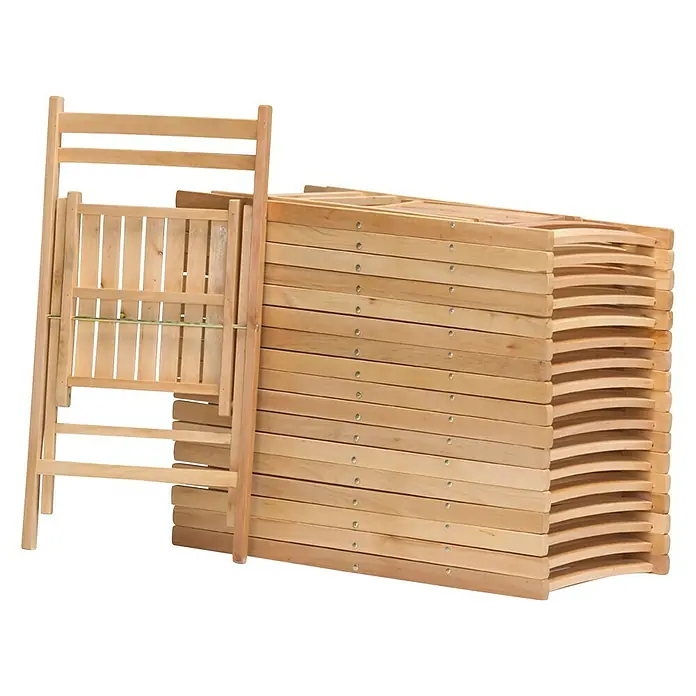 Silla plegable de madera maciza - Ancho: 42 cm