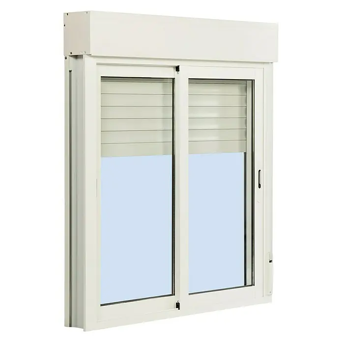 Solid Elements Ventana corredera de aluminio - 100 x 115 cm, Blanco, Con persiana