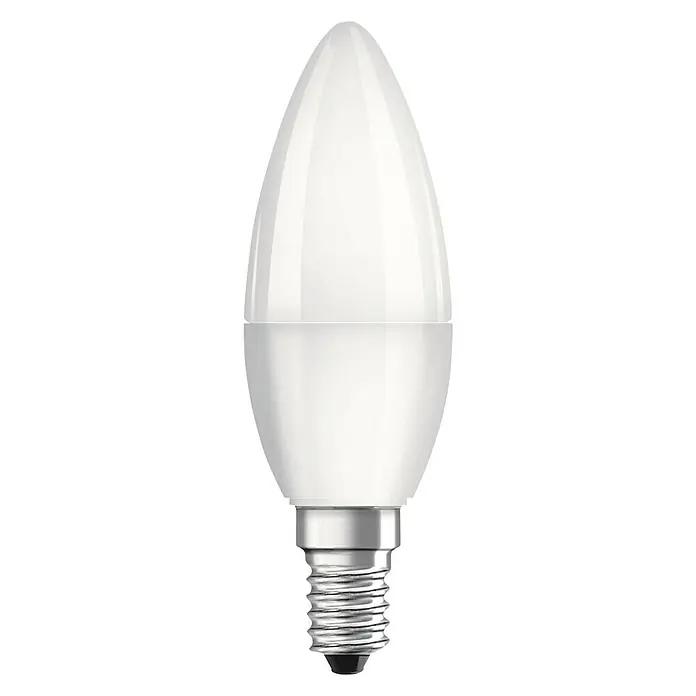 Voltolux Bombilla LED Vela - 5,7 W, E14, Blanco cálido, Mate, Vela - Vista frontal
