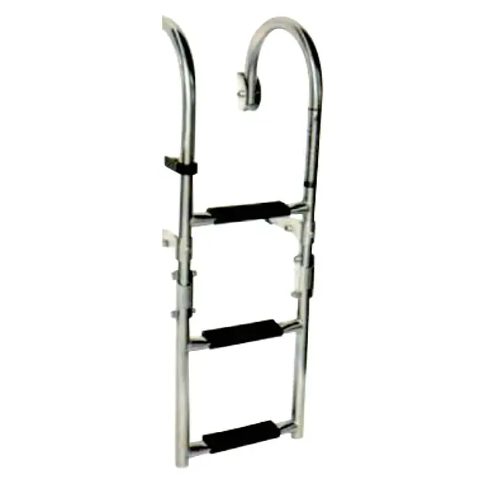 Escalerilla abatible - 91 x 25 cm, Número de niveles: 4 ud., Acero inoxidable