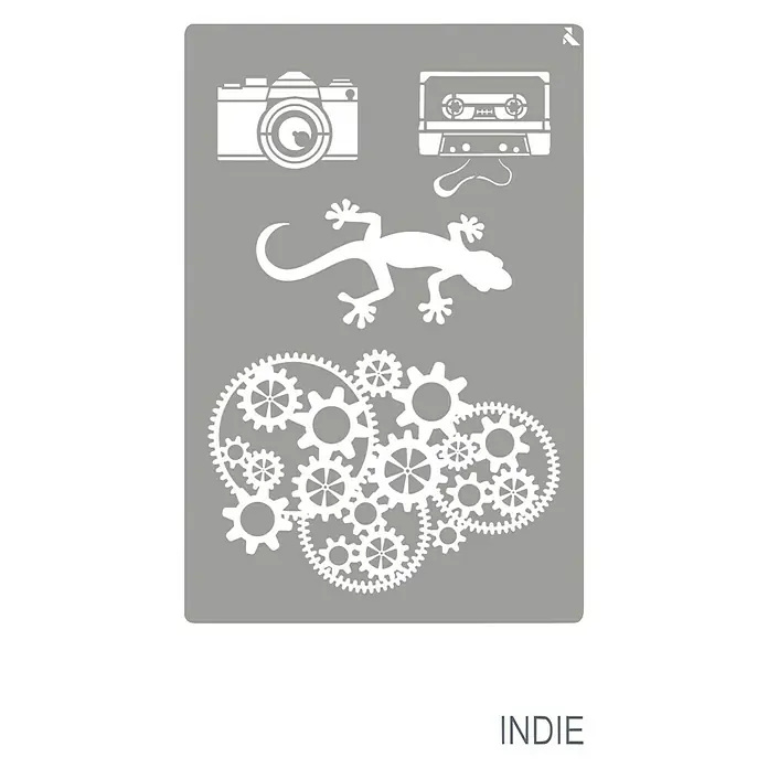 La Pajarita Plantilla decorativa Stencil Indie - Elementos decorativos, 20 x 30 cm, Plástico