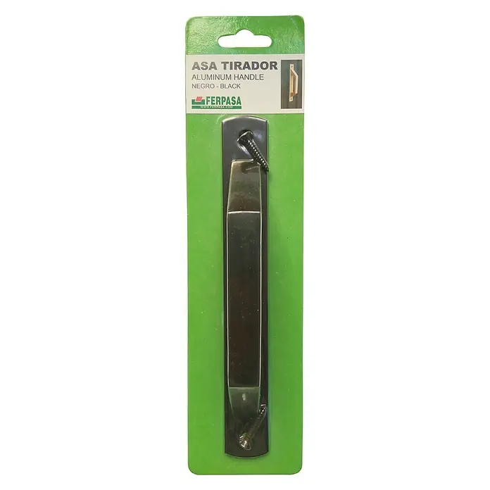Cerradura para puertas y ventanas con base - Negro