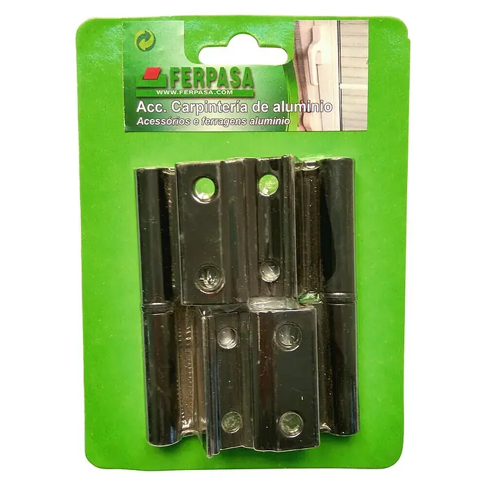 Bisagra con 3 hojas - 10,5 x 4,5 x 2,5 cm, Negro, 2 uds., Apto para: Ventanas mallorquinas
