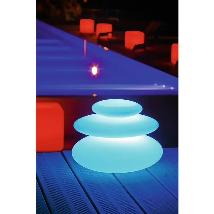 Ibelec Lámpara LED decorativa RGB Pierre Zen - 1 W, Blanco