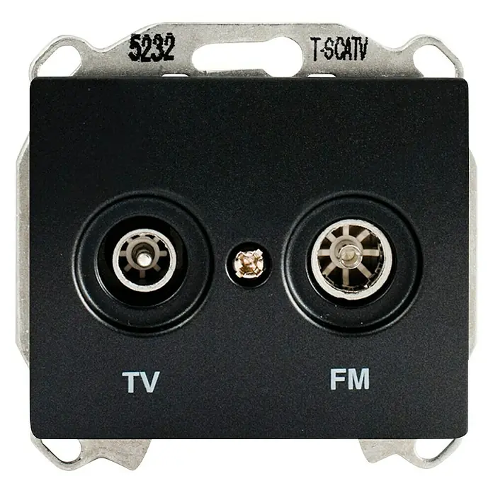 Siemens Delta Iris Toma TV - Antracita, 2 canales, Aluminio, En pared