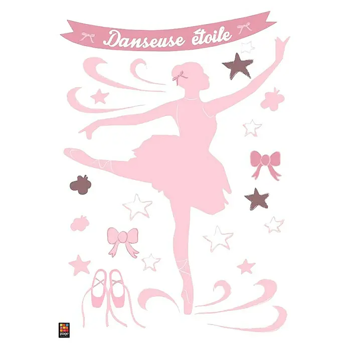 Adhesivos decorativos Bailarina - Bailarinas, Rosa, 68 x 48 cm