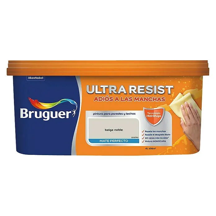 Bruguer Ultra Resist Pintura para paredes - Beige noble, 4 l, Mate