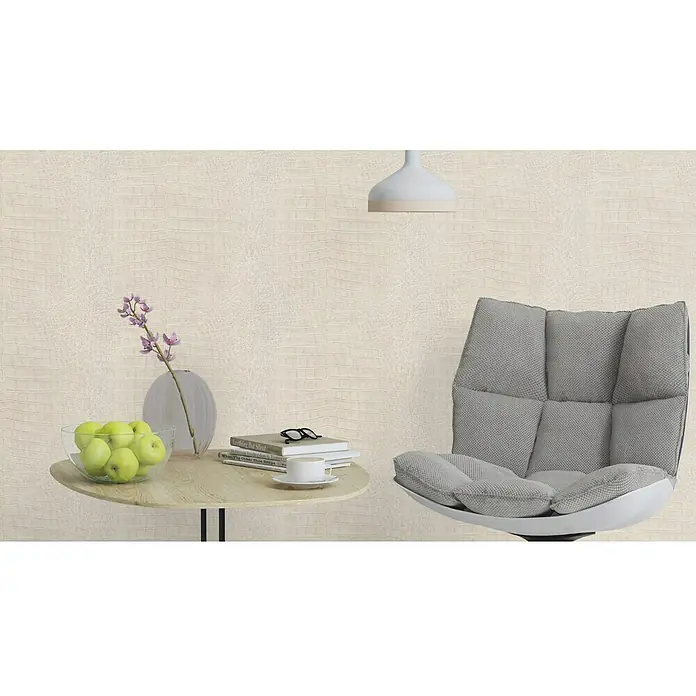 Rasch Mandalay Vliestapete Kroko - Beige, Tieroptik, 10,05 x 0,53 m