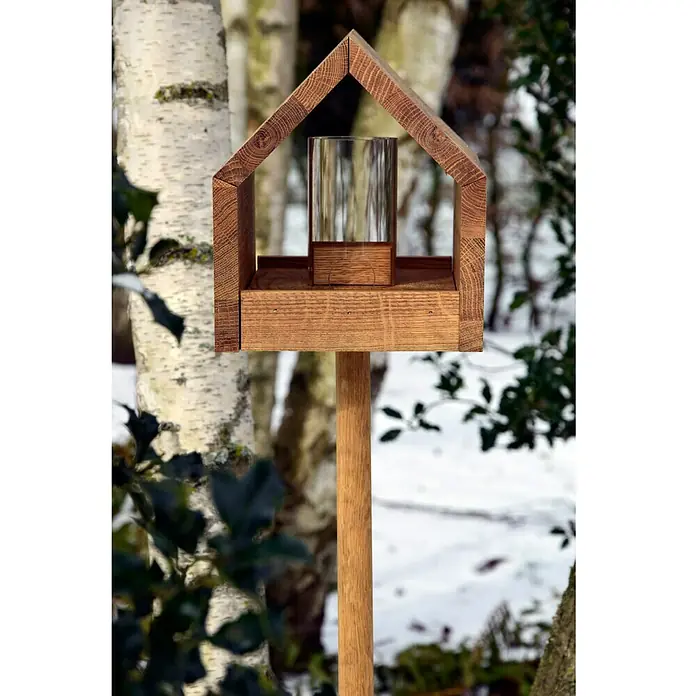 Dobar Vogelhaus Luxus Bauhaus 1 - 20,5 x 28 x 23,5 cm, Natur, Holz - Stimmungsaufnahme