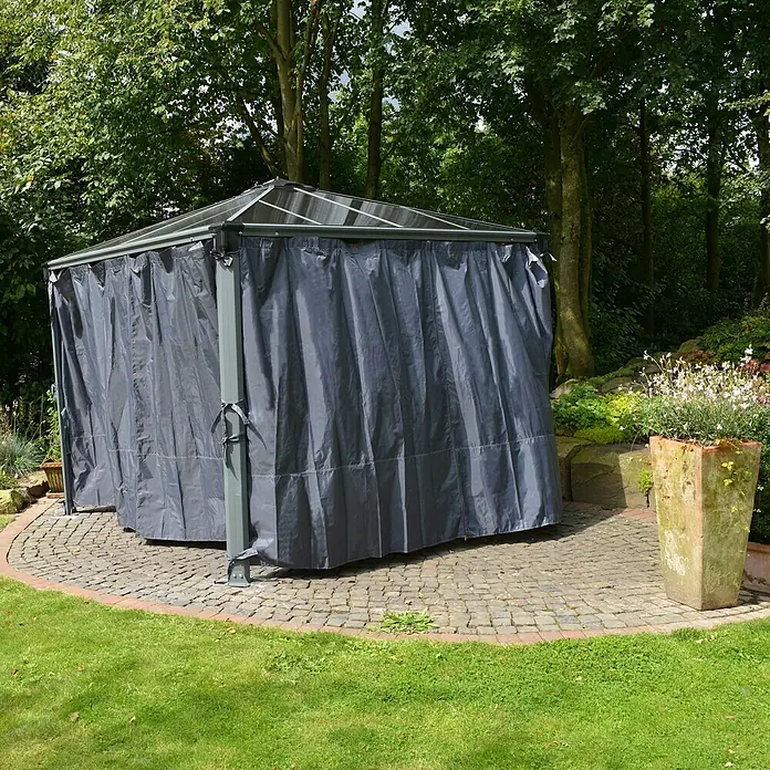 Palram – Canopia Vorhang für Pavillon Palermo - 3,6 x 2,17 m, Polyester - Vorderansicht