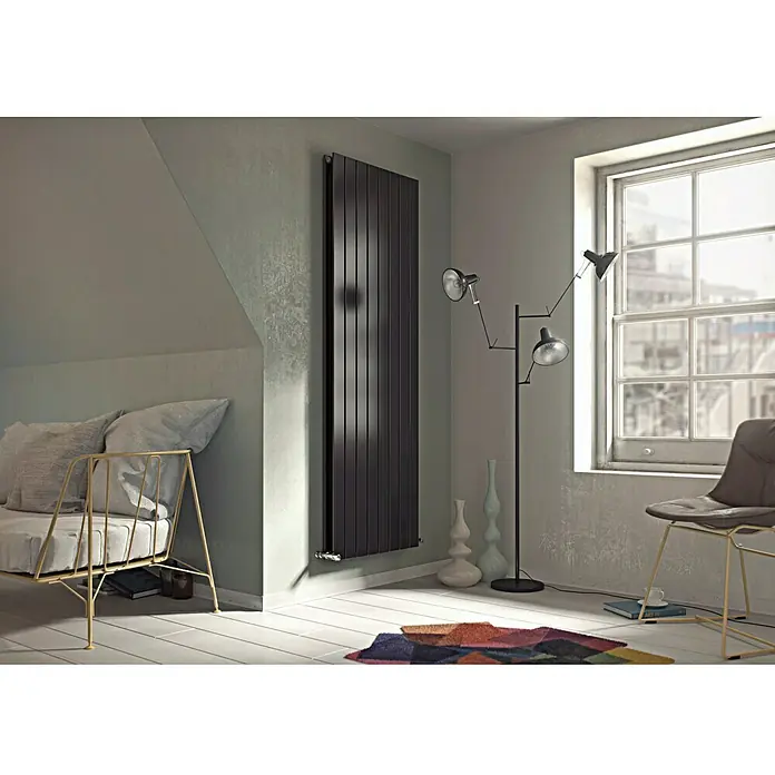 Ximax Raumheizkörper P1 Duplex - 59,5 x 180 cm, Anschlüsse: Beidseitig oben und unten, 1.576 W, Anthrazit - Vorderansicht