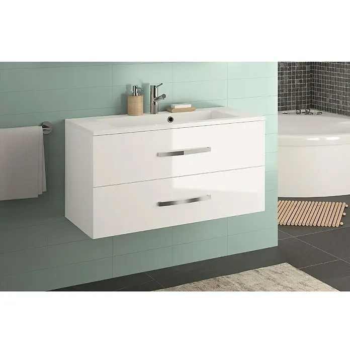 Allibert Badmöbel-Set Adept - 90 cm, 2 -tlg., Weiß, Glänzend