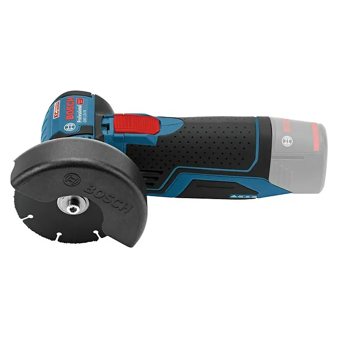 Bosch Professional Akku-Winkelschleifer GWS 12V-76 - 12 V, Li-Ionen, Ohne Akku, Durchmesser Scheibe: 76 mm - Linke Seitenansicht