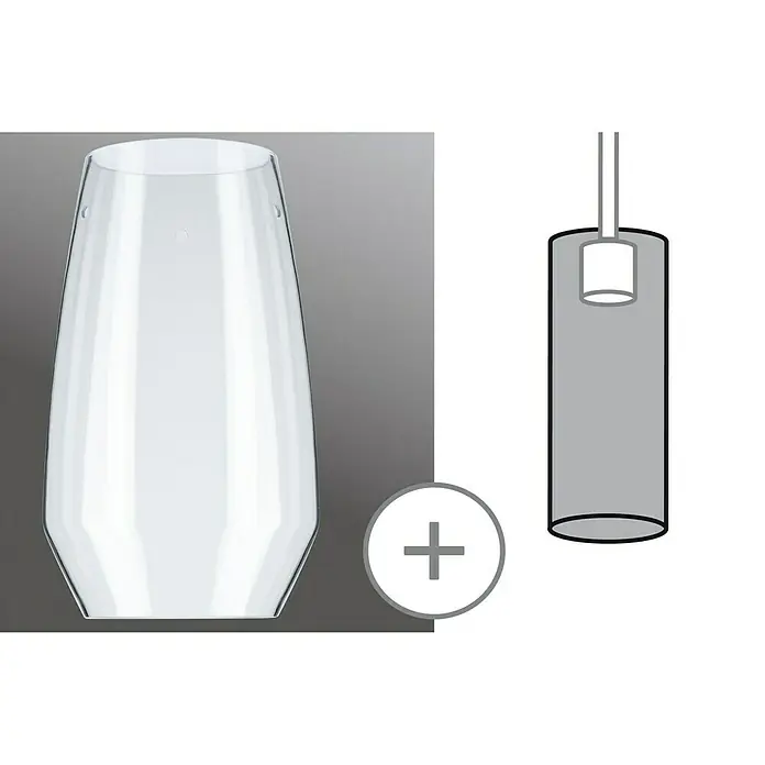 Paulmann URail 2Easy Lampenschirm Vento - Durchmesser: 17 cm, Transparent, Glas, Rund - Anwendungsbeispiel