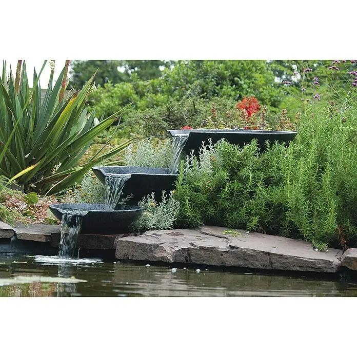 Ubbink Wasserfallschalen-Set Nova Scotia - 3 -tlg., Polystone - Stimmungsaufnahme