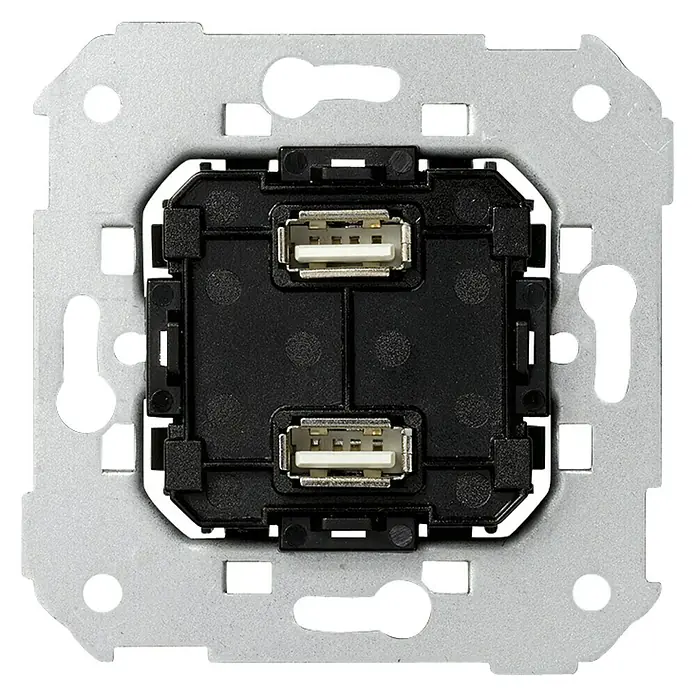 Simon 75 Toma USB - Aluminio, 2 canales, Aluminio, En pared