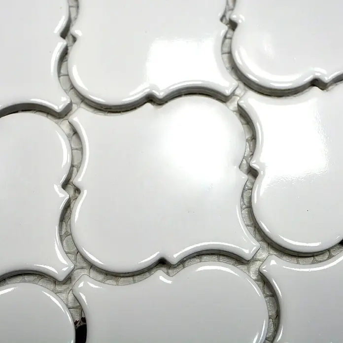 Mosaikfliese Florentiner Uni CLP 1WG - 29,3 x 24,5 cm, Weiß, Glänzend - Detailaufnahme